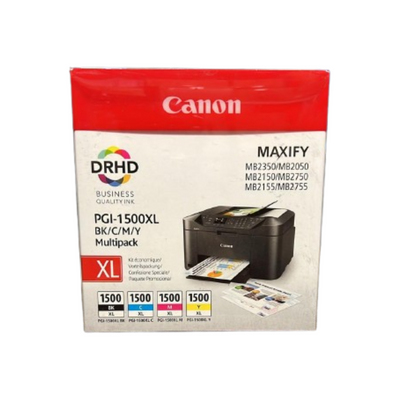 Canon PGI-1500XL Multipack BK/C/M/Y Encre à haut rendement (noir, cyan, magenta, jaune)